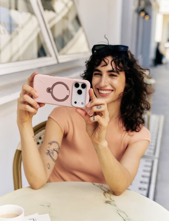 A customer using a phone camera